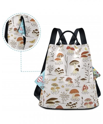 Cartoon Forest Mushrooms and Butterflies Backpack Purse for Women Anti-theft Backpack Purse Travel Daypack $17.20 Backpacks