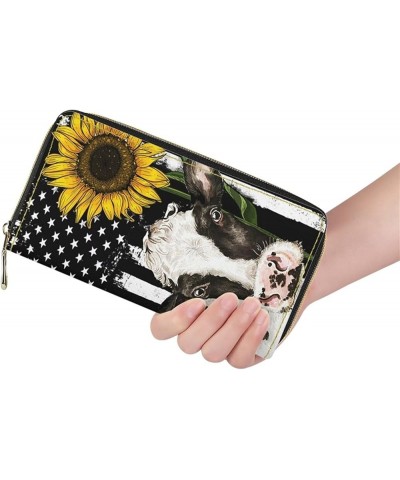 Cow Print Wallets for Women Sunflower Cow Purse for Women Girly Money Organisers Cow Wallet Sunflower Cute Wallet Western Wal...