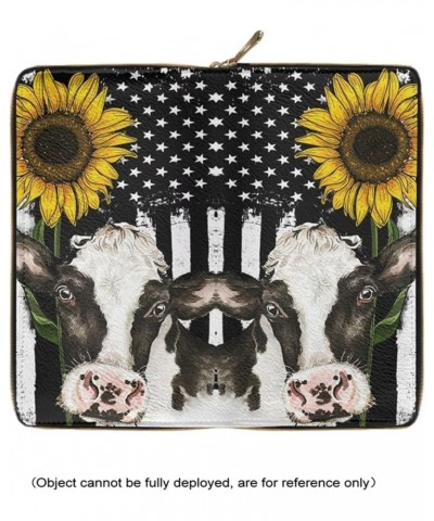 Cow Print Wallets for Women Sunflower Cow Purse for Women Girly Money Organisers Cow Wallet Sunflower Cute Wallet Western Wal...