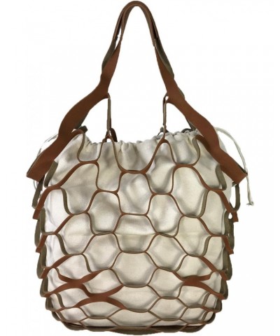 Fashion Culture Eden Mesh Nubuck & Canvas Market Tote, Saddle $16.32 Handbags