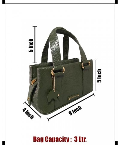 Women's PU Leather Mini Handbag, Top Handle Small Satchel Bag for Ladies Inland Green $20.68 Satchels