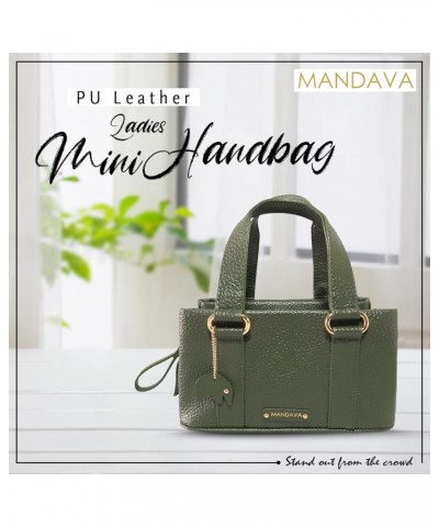 Women's PU Leather Mini Handbag, Top Handle Small Satchel Bag for Ladies Inland Green $20.68 Satchels