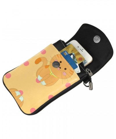 women leather Cell Phone Purse cute cartoon kitten picture Soft, durable and waterproof PU leather Convenient for daily use a...