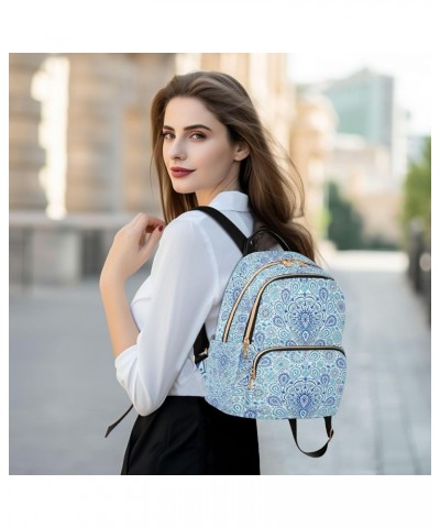 Blue Diamond Boho Paisley Small Backpack Purse for Women Travel Bag Fashion Daypack Back Pack Shoulder Bag Multicolor Medium ...