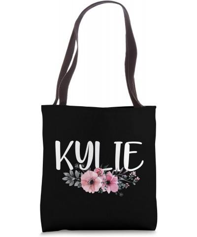 Kylie Name Personalized Floral Pink Black Women Girls Gift Tote Bag $12.00 Totes