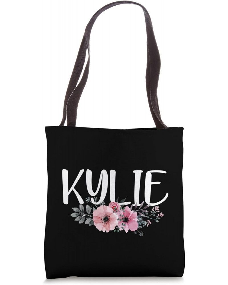 Kylie Name Personalized Floral Pink Black Women Girls Gift Tote Bag $12.00 Totes