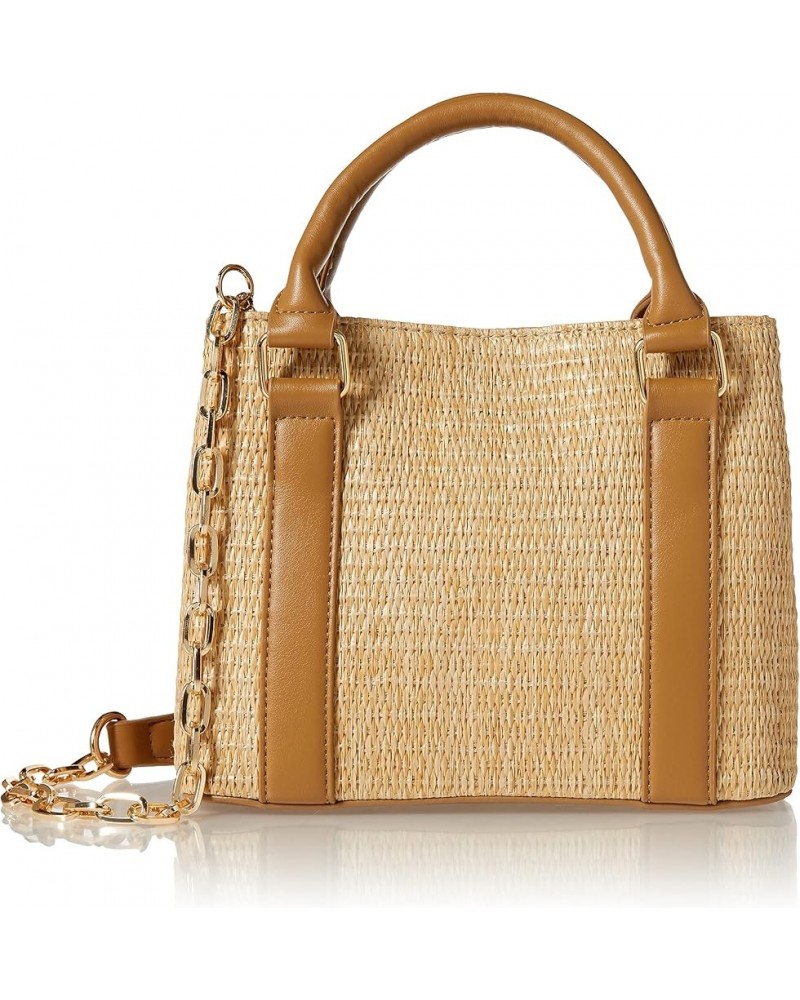 Women's Orla Boxy Straw Crossbody Mocha $23.80 Crossbody Bags