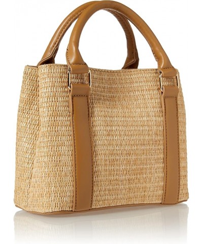 Women's Orla Boxy Straw Crossbody Mocha $23.80 Crossbody Bags