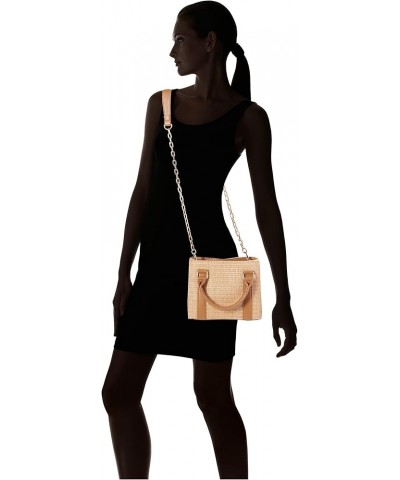 Women's Orla Boxy Straw Crossbody Mocha $23.80 Crossbody Bags