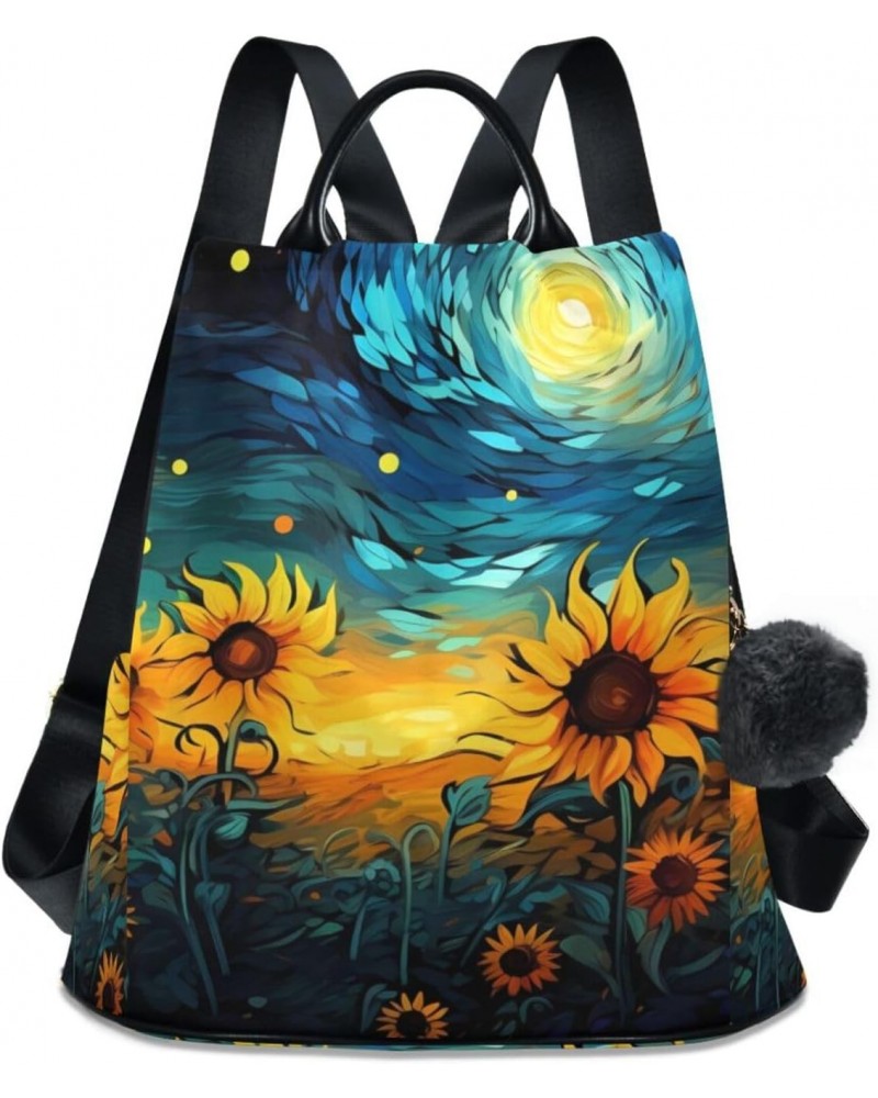 Van Gogh Sunflowers Backpack for Women, Fashion Anti Theft Casual Daypack Shoulder Bag Purse for Travel Work 15 inches $24.59...