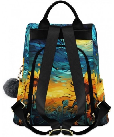 Van Gogh Sunflowers Backpack for Women, Fashion Anti Theft Casual Daypack Shoulder Bag Purse for Travel Work 15 inches $24.59...