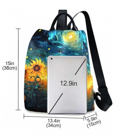 Van Gogh Sunflowers Backpack for Women, Fashion Anti Theft Casual Daypack Shoulder Bag Purse for Travel Work 15 inches $24.59...