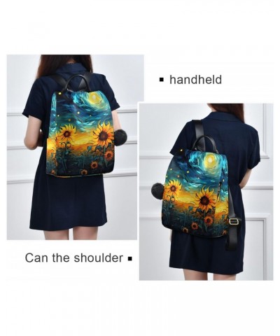 Van Gogh Sunflowers Backpack for Women, Fashion Anti Theft Casual Daypack Shoulder Bag Purse for Travel Work 15 inches $24.59...