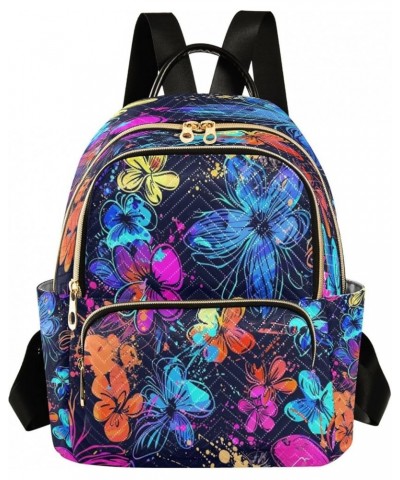 Butterfly Flower Fashion Backpack Purse Ladies Fashion Rucksack Travel Shoulder Bag Casual Daily Backpack Small $21.82 Backpacks