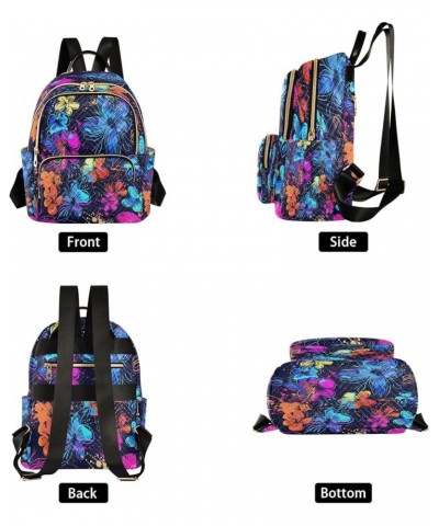 Butterfly Flower Fashion Backpack Purse Ladies Fashion Rucksack Travel Shoulder Bag Casual Daily Backpack Small $21.82 Backpacks