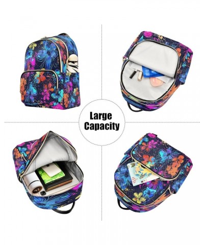 Butterfly Flower Fashion Backpack Purse Ladies Fashion Rucksack Travel Shoulder Bag Casual Daily Backpack Small $21.82 Backpacks