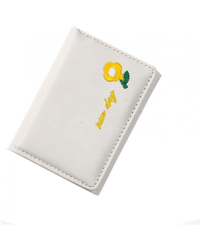 Cute Embroidery Flower Women Wallet Small Short Trifold PU Leather Credit Card Case Holder Organizer with ID Windon for Girls...