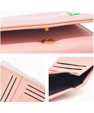 Cute Embroidery Flower Women Wallet Small Short Trifold PU Leather Credit Card Case Holder Organizer with ID Windon for Girls...