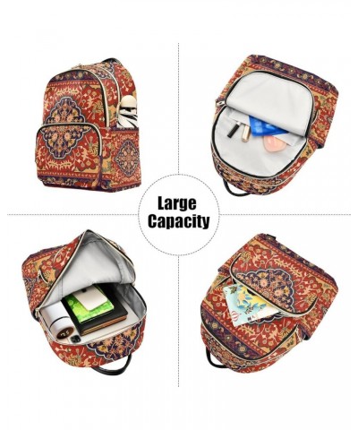 Women Backpack Persian Carpet Ethnic Bright Durable Travel Backpack Lightweight Handbag Lady Purse Roomy Double Zipper Weeken...