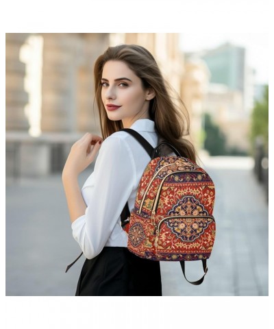 Women Backpack Persian Carpet Ethnic Bright Durable Travel Backpack Lightweight Handbag Lady Purse Roomy Double Zipper Weeken...