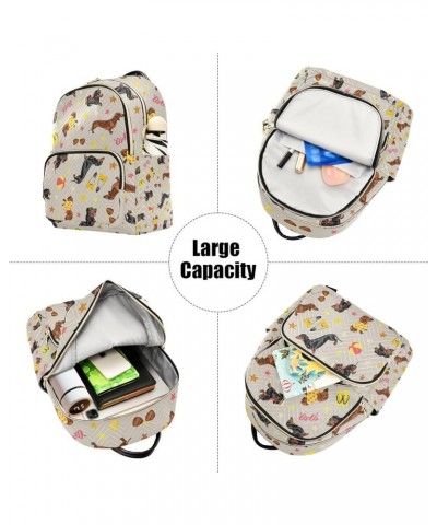 Women Backpack Dachshund Summer Holiday Anti-Theft Travel Backpack with Luggage Belt Lightweight Handbag Lady Purse Roomy Dou...