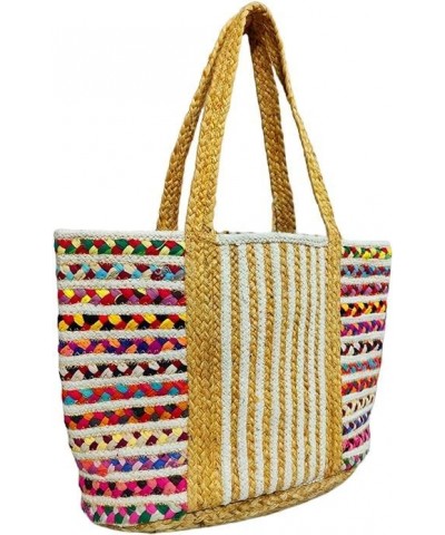 Jute and Cotton Handbag For Women, Handmade and Natural Tote Handbag, Multipurpose, Canvas, Shopping Bag - Pack Of 1 $17.60 T...