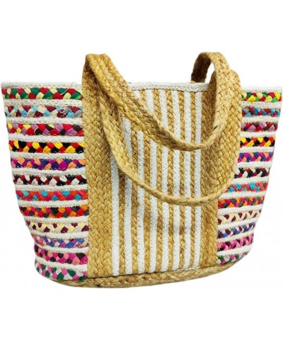 Jute and Cotton Handbag For Women, Handmade and Natural Tote Handbag, Multipurpose, Canvas, Shopping Bag - Pack Of 1 $17.60 T...