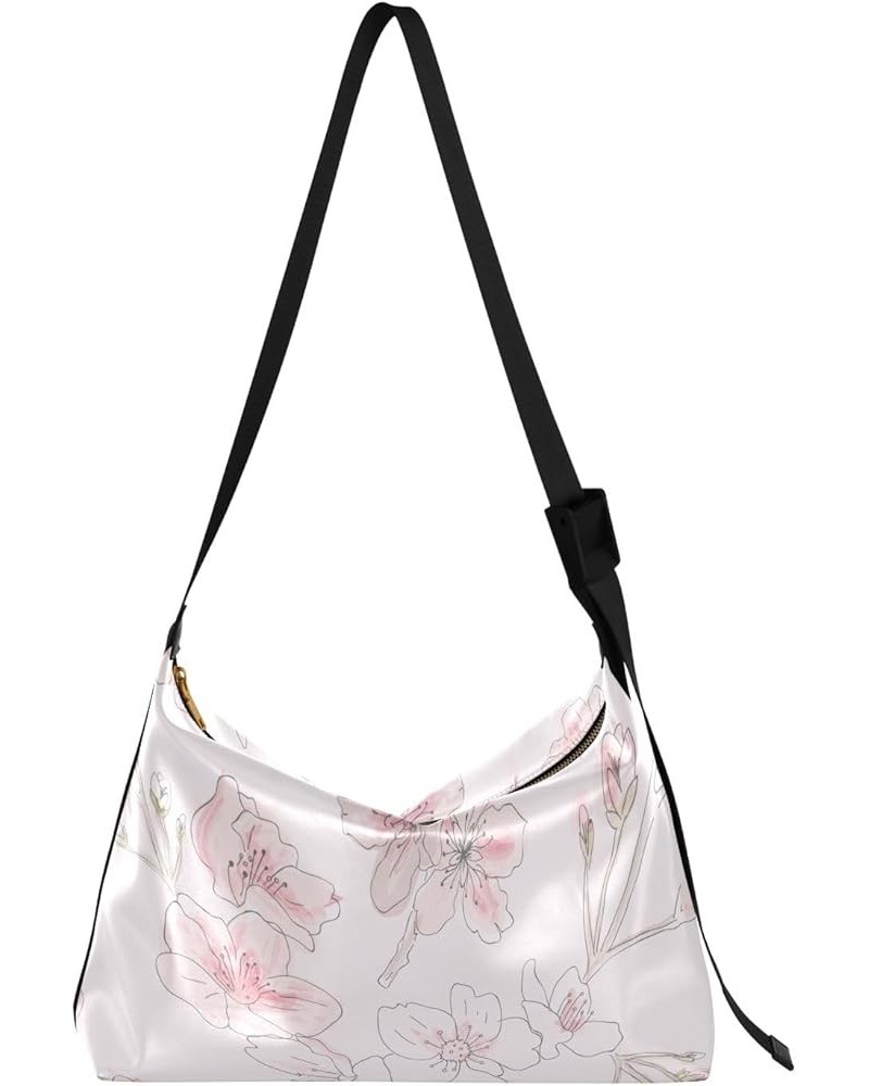 Vintage Skull Butterfly Shoulder Bag for Women Man PU Leather Crossbody Bag with Adjustable Strap Pink Flowers $20.71 Hobo Bags