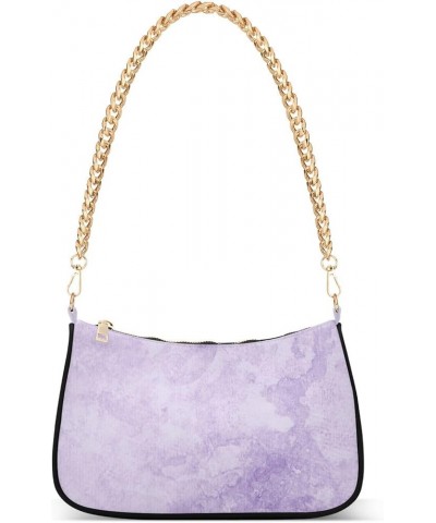 Shoulder Chain Bag for Women, Wild Flowers Meadow Women Small Purses Shoulder Handbags for Ladies Pastel Purple $12.71 Should...