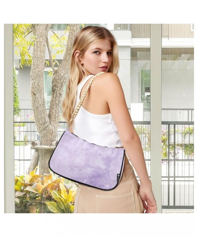 Shoulder Chain Bag for Women, Wild Flowers Meadow Women Small Purses Shoulder Handbags for Ladies Pastel Purple $12.71 Should...