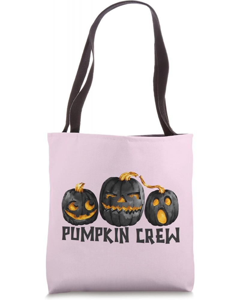 Funny Black Pumpkin Crew Graphic Design For Halloween Lover Tote Bag $11.16 Totes