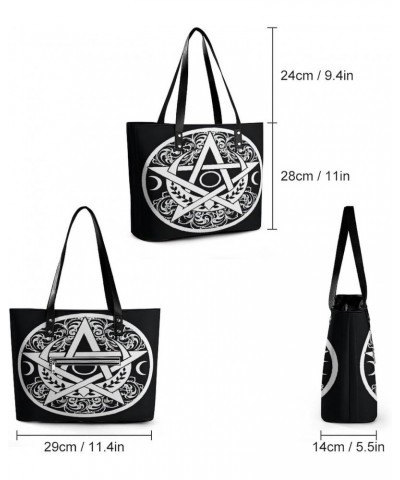 Triple Moon Goddess Occult Wicca Paganism Women Tote Bags Top Handle Satchel Handbags Faux Leather Tassel Shoulder Purse $21....