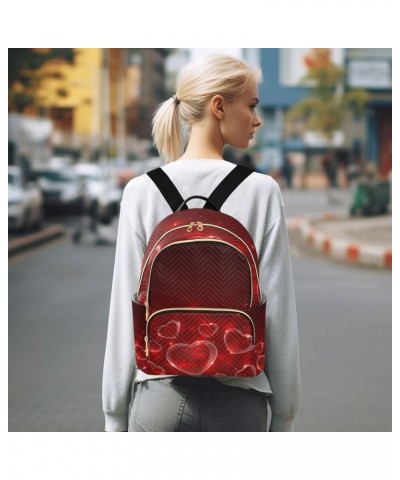 Small Backpack for Women Travel Bag Red Valentines Hearts Daypack Purse Fashion Shoulder Bag Rucksack Medium B507 $15.07 Back...