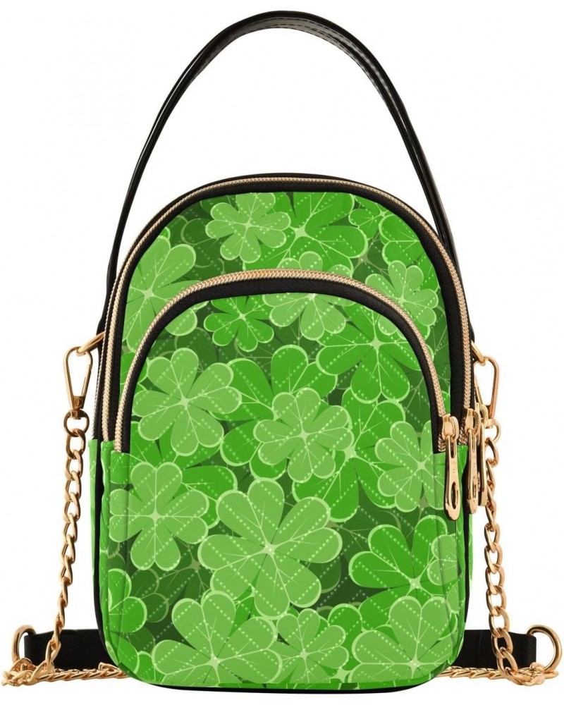 Clover Leaves St.patrick Joko lvery Cross Body Purse Crossbody Bags Chain Shoulder Bag Handbag for Women Work Gifts $9.68 Cro...