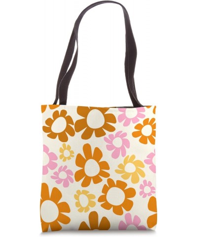 Pink and Orange Daisies, Retro Preppy Aesthetic, 70s Décor Tote Bag $11.43 Totes