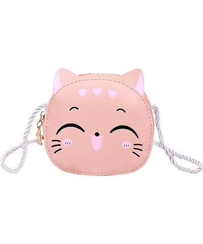 Women's Crossbody Bag for Travel Children's Change Purse Mini Cat Wallet Cartoons One Shoulder Messenger Bag (Purple, One Siz...