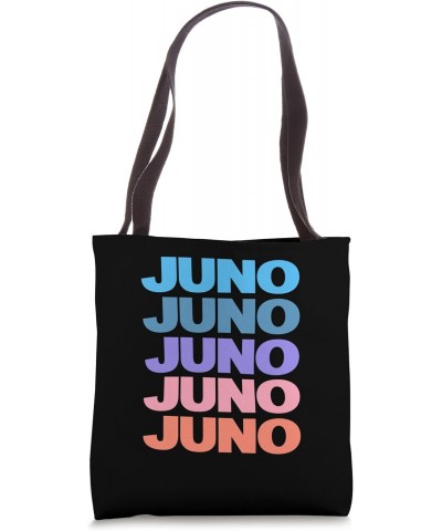 Funny Modern Repeated Text Design First Name Juno Tote Bag $14.24 Totes