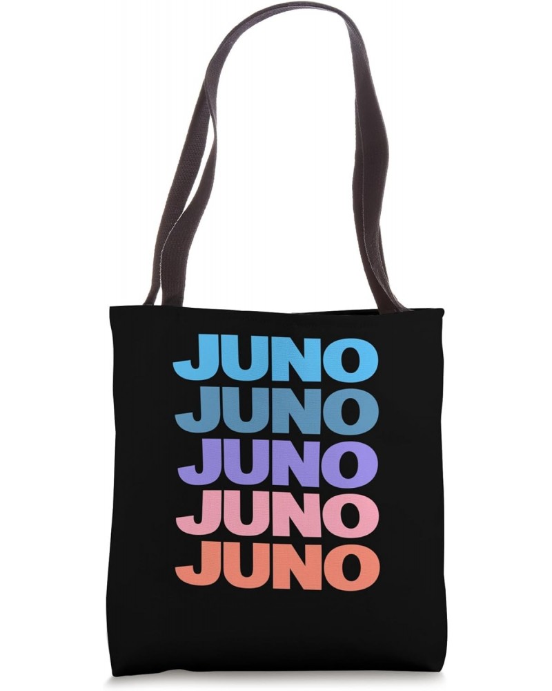 Funny Modern Repeated Text Design First Name Juno Tote Bag $14.24 Totes