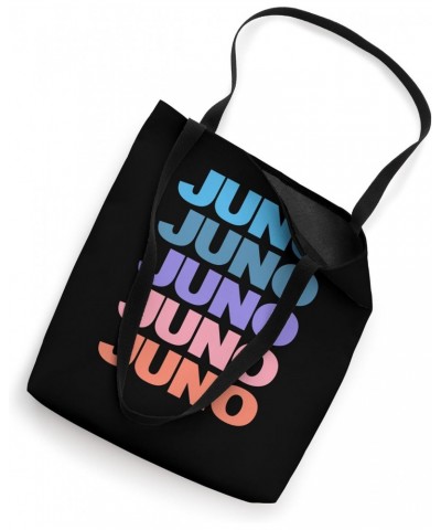 Funny Modern Repeated Text Design First Name Juno Tote Bag $14.24 Totes