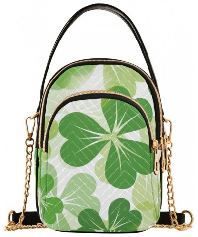 Women's Crossbody Handbags Clutch Phone Purse Tint Green Shamrock Stylish Shoulder Bag with Detachable Chain Strap $10.92 Sho...