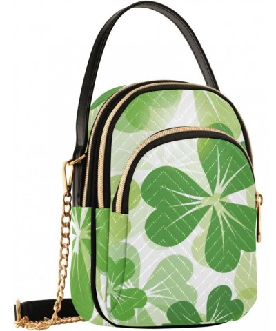 Women's Crossbody Handbags Clutch Phone Purse Tint Green Shamrock Stylish Shoulder Bag with Detachable Chain Strap $10.92 Sho...