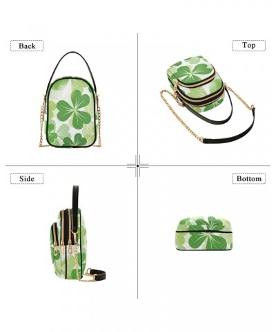 Women's Crossbody Handbags Clutch Phone Purse Tint Green Shamrock Stylish Shoulder Bag with Detachable Chain Strap $10.92 Sho...