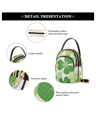 Women's Crossbody Handbags Clutch Phone Purse Tint Green Shamrock Stylish Shoulder Bag with Detachable Chain Strap $10.92 Sho...