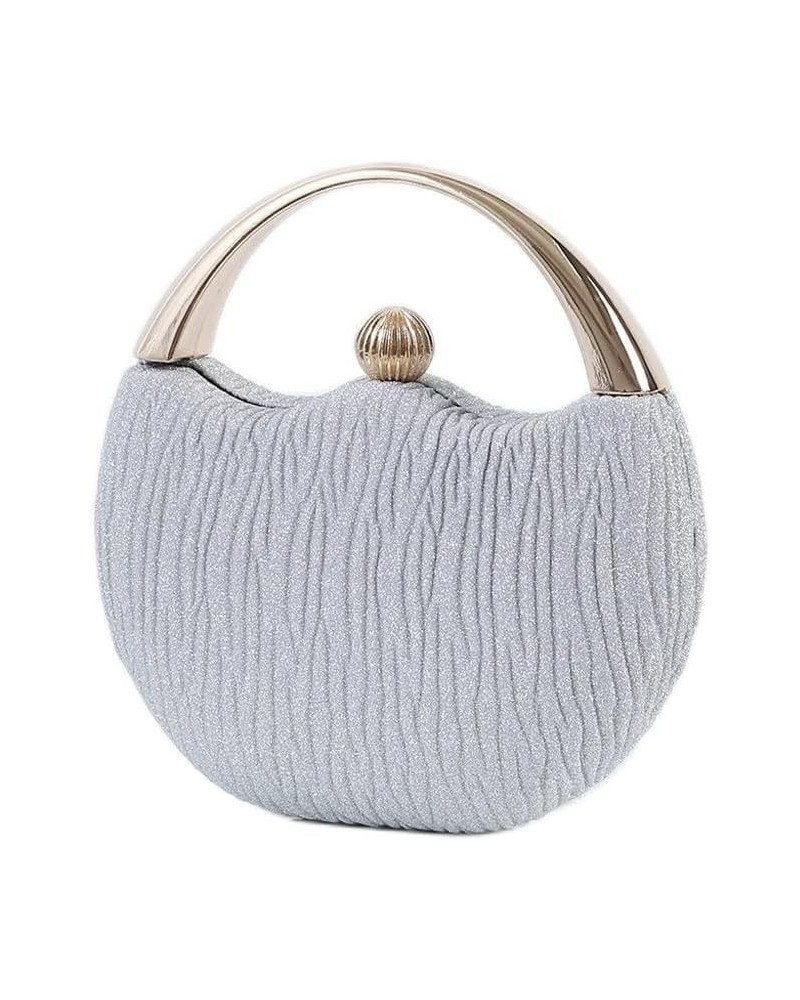 Evening Bags for Women Purses and Handbags Fashion Dinner Wedding Party Bag Bead Silver Clutch Bag E $49.06 Evening Bags