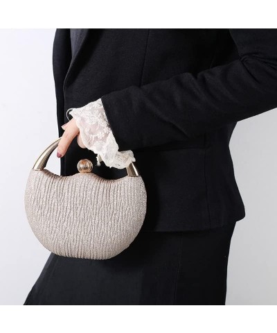 Evening Bags for Women Purses and Handbags Fashion Dinner Wedding Party Bag Bead Silver Clutch Bag E $49.06 Evening Bags