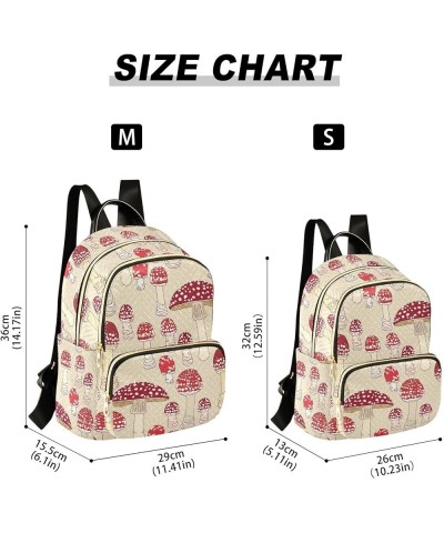 Mushroom Dots Yellow Women's Backpack Purse Causal Daypack Work Travel College Business Trip Bag Shoulder Bag Medium $14.39 B...