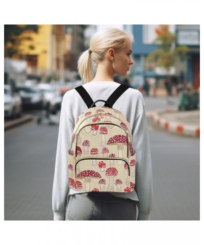 Mushroom Dots Yellow Women's Backpack Purse Causal Daypack Work Travel College Business Trip Bag Shoulder Bag Medium $14.39 B...