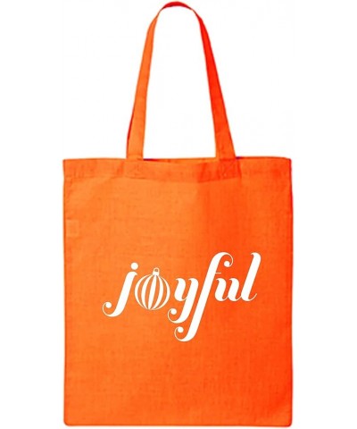 Joyful Cotton Canvas Tote Bag Orange $11.12 Totes