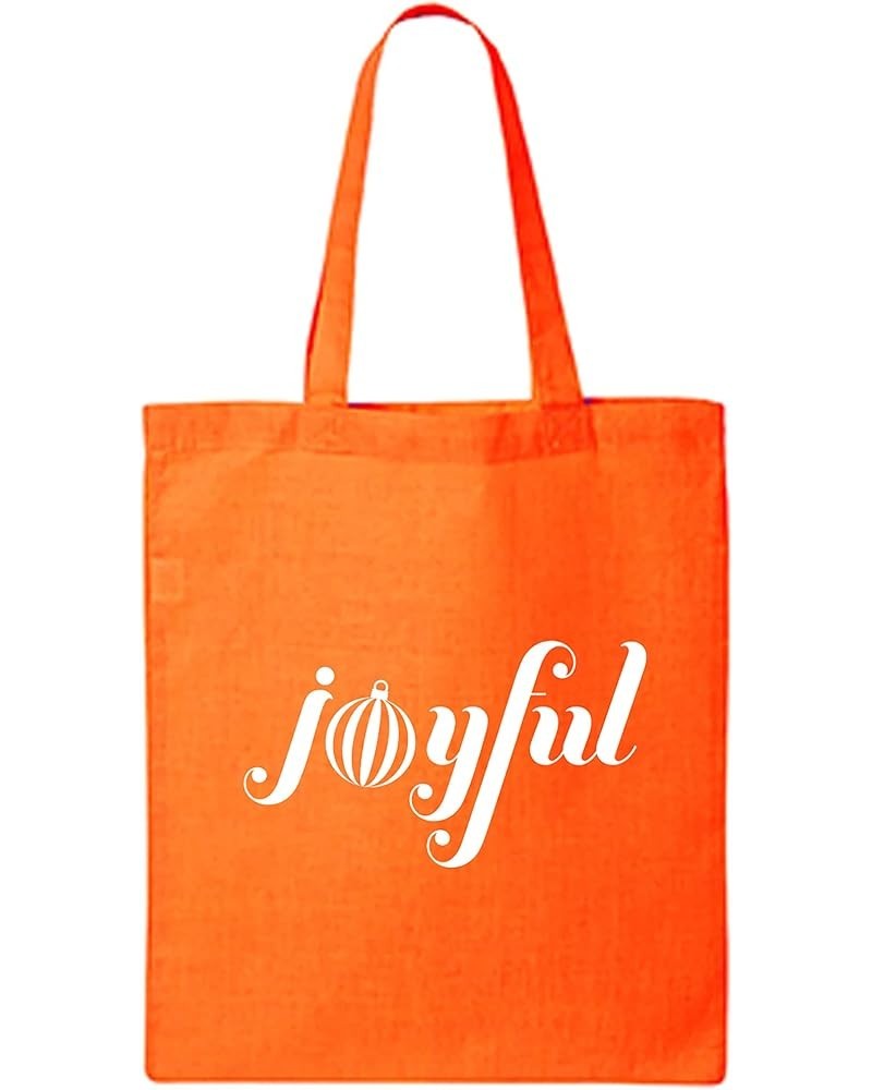 Joyful Cotton Canvas Tote Bag Orange $11.12 Totes