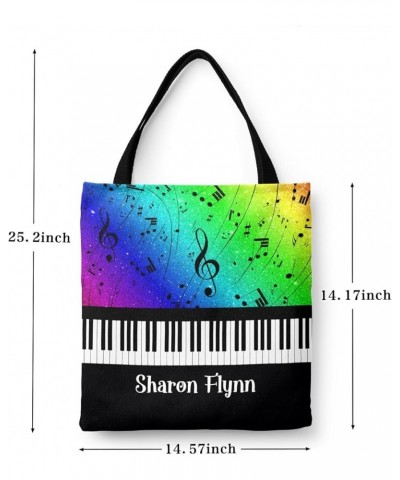 Personalized Name Piano Key Music Note Glitter Purple Handbag Gift Bags Christmas Treat Bags Rainbow $14.39 Totes